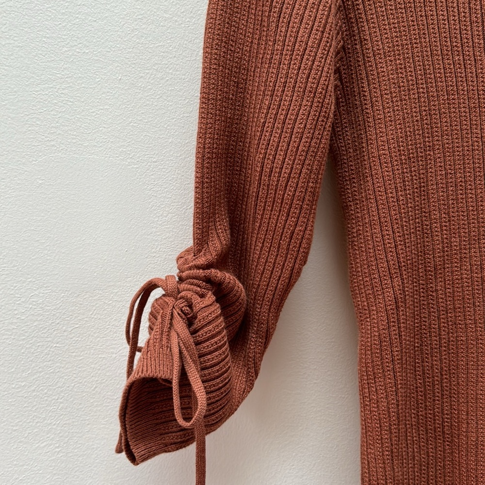 NWT Rust Ribbed Knit Mini Dress - Picture 4 of 7